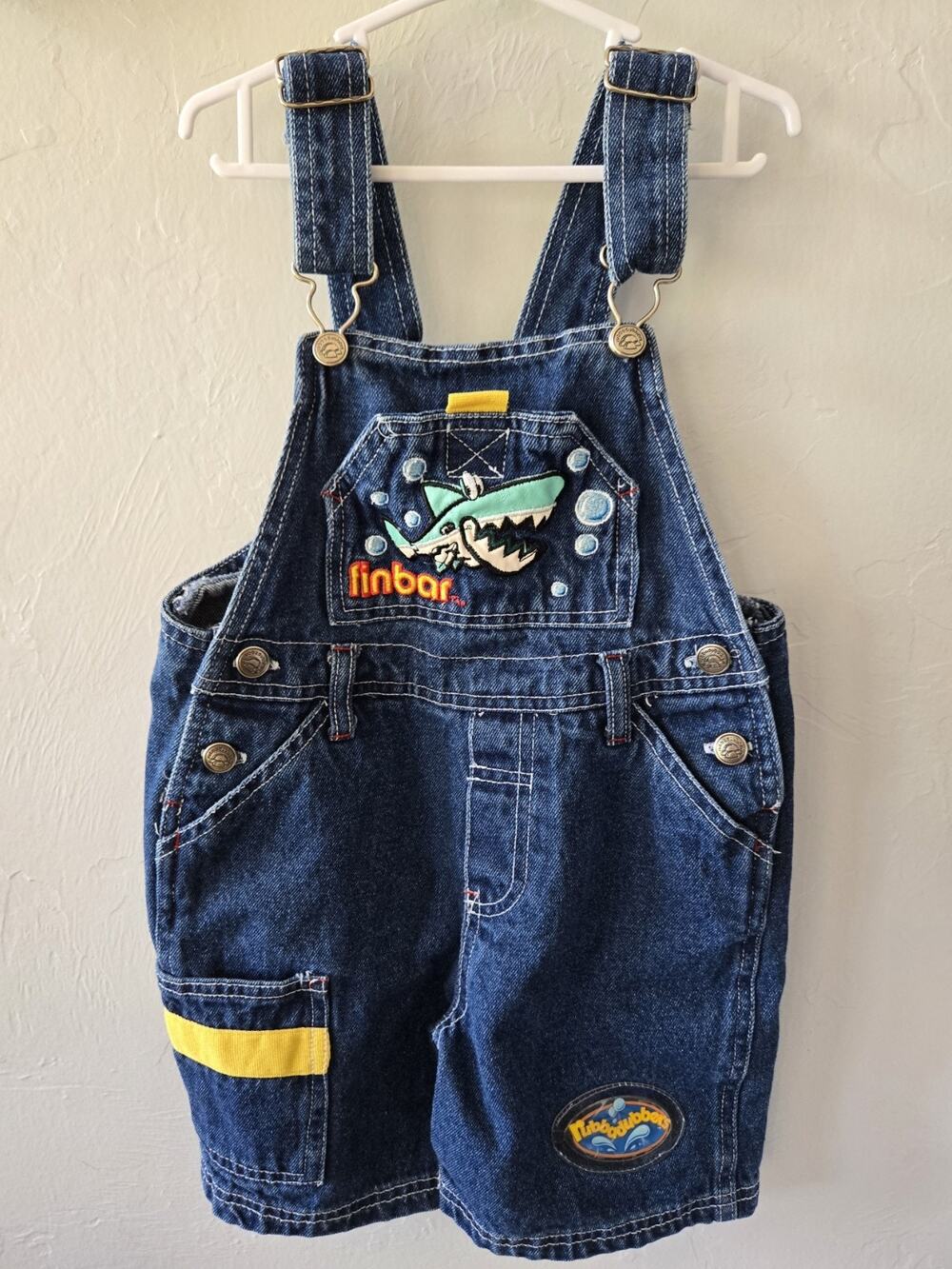 Vintage Rubbadubbers Finbar Denim Overalls One Piece 3T Embroidered Toddler